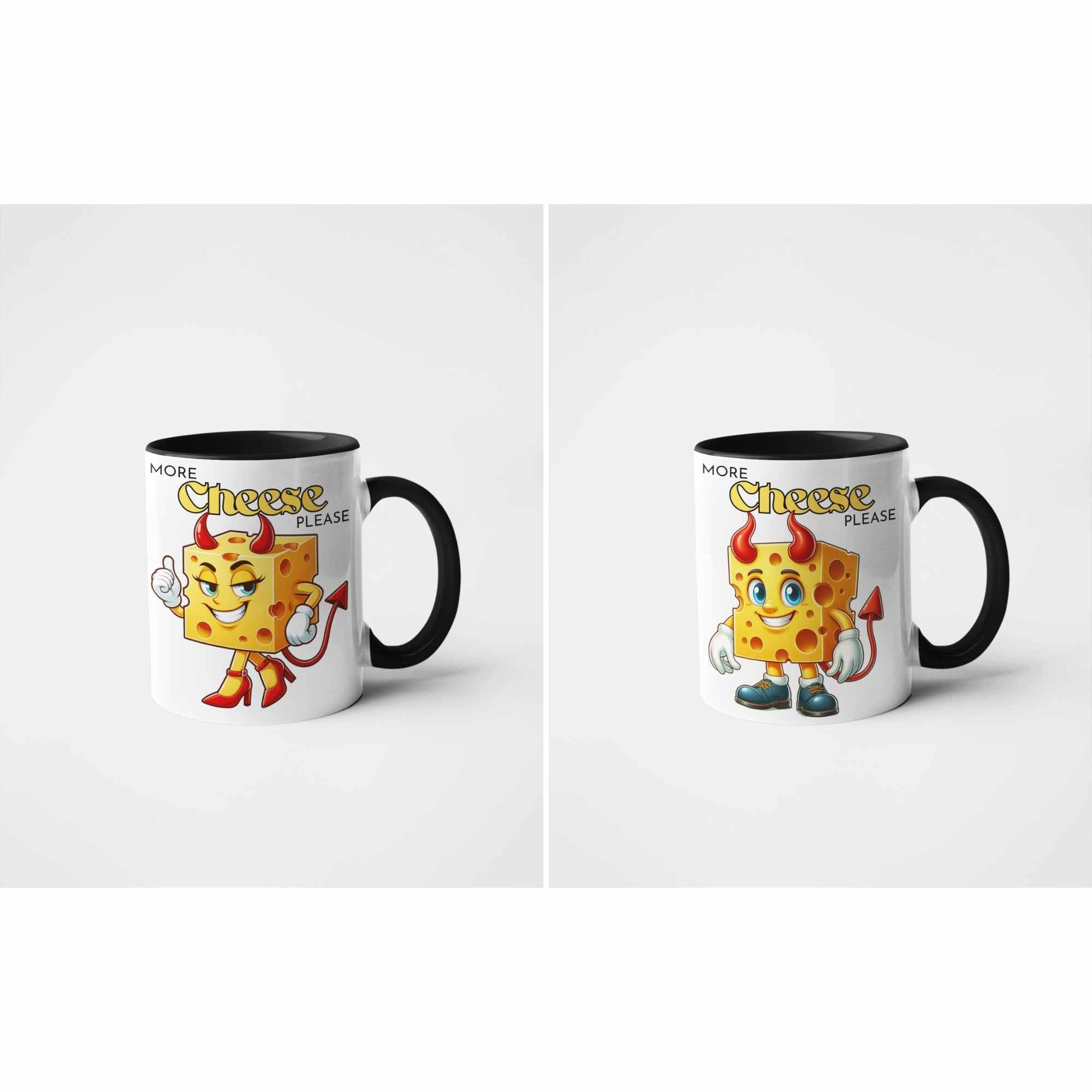 More Cheese Please Funny Devil Cheese Mug – Quirky Gift for Boyfriend, Girlfriend, Brother, Sister, Secret Santa, Office Humour, Birthday, Christmas