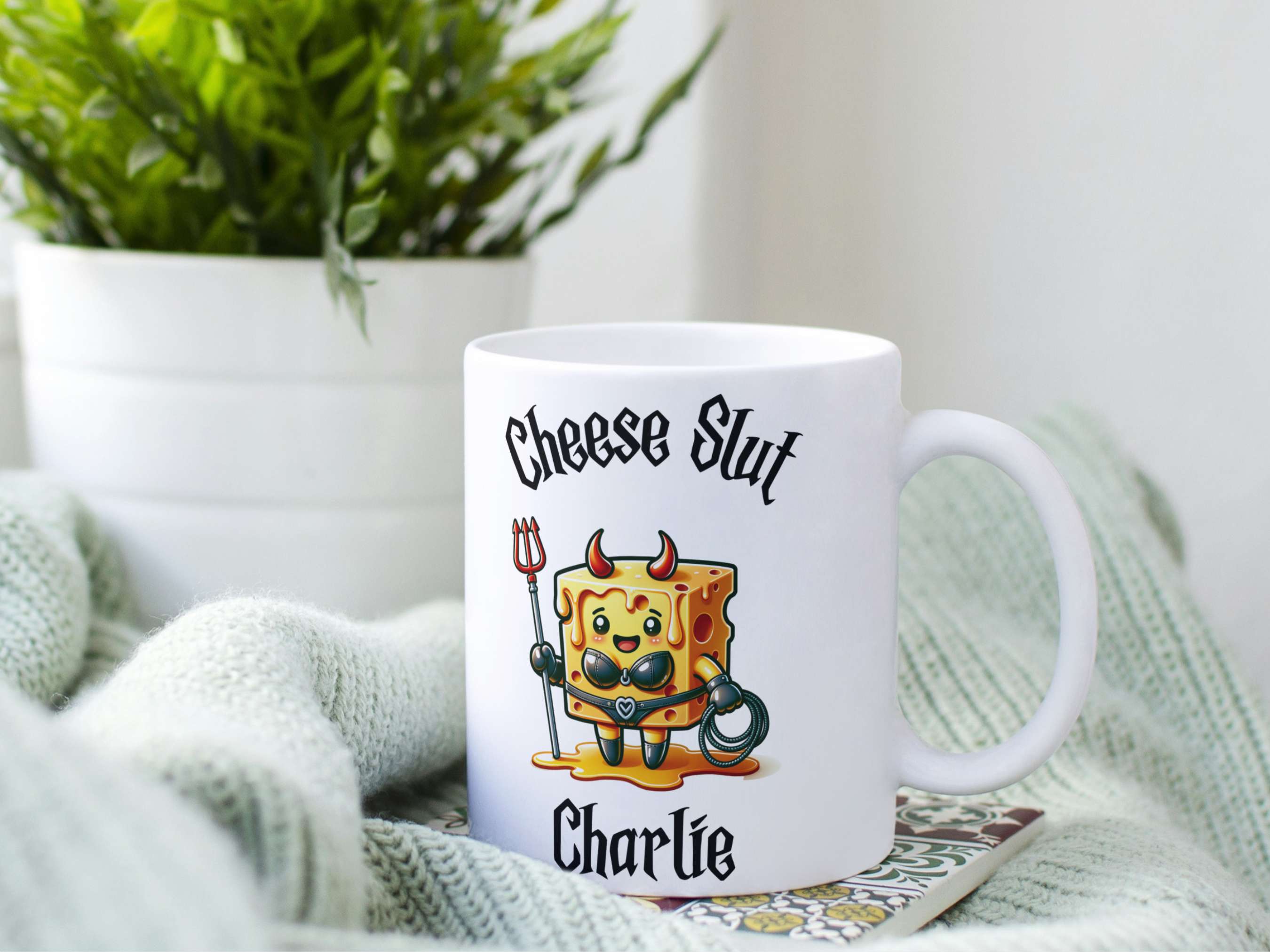 Cheese Slut Funny Rude devil coffee mug