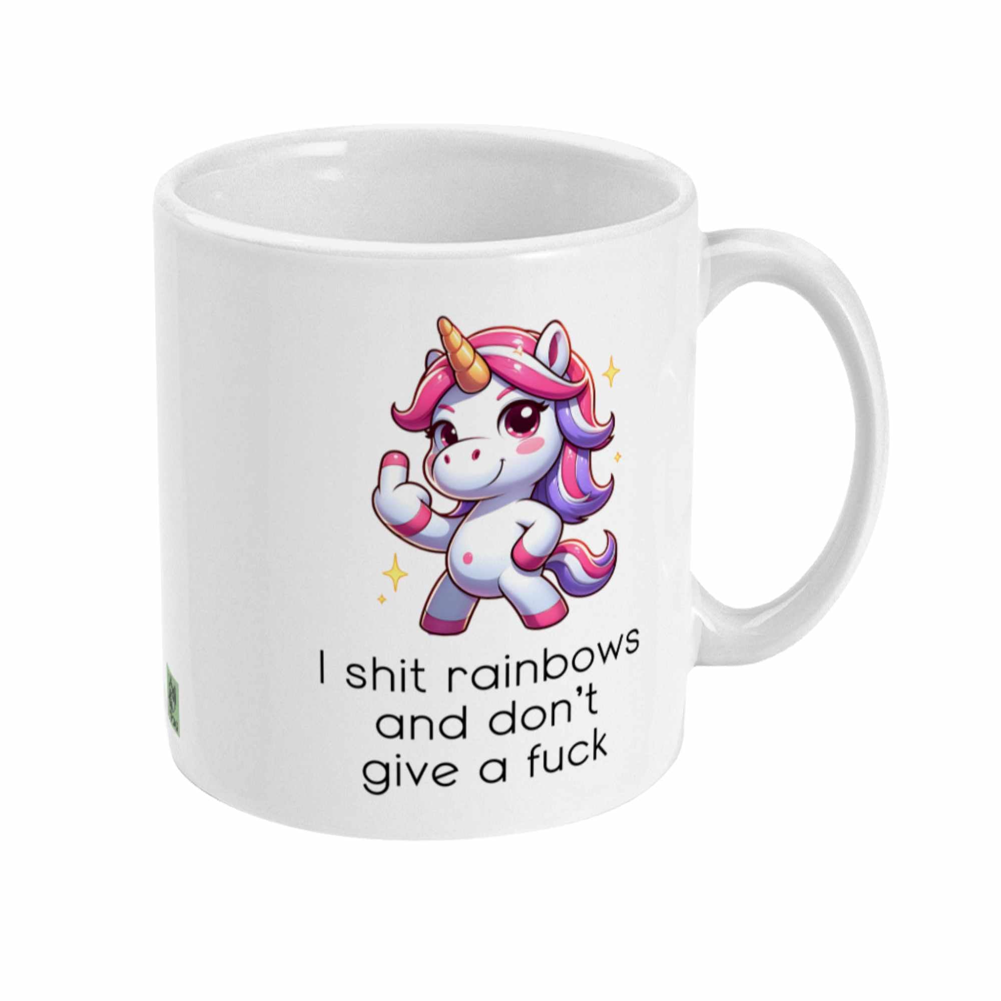 I Shit Rainbows and Don’t Give a Fuck Unicorn Mug - Funny, Rude Coffee Mug, Quirky Gift for Unicorn Lovers, Hilarious Gag Mug