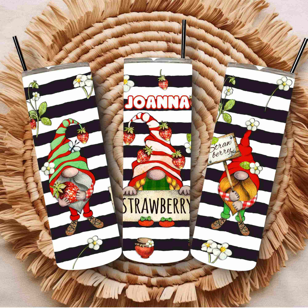Strawberry Gonk Gnome tumbler with any name