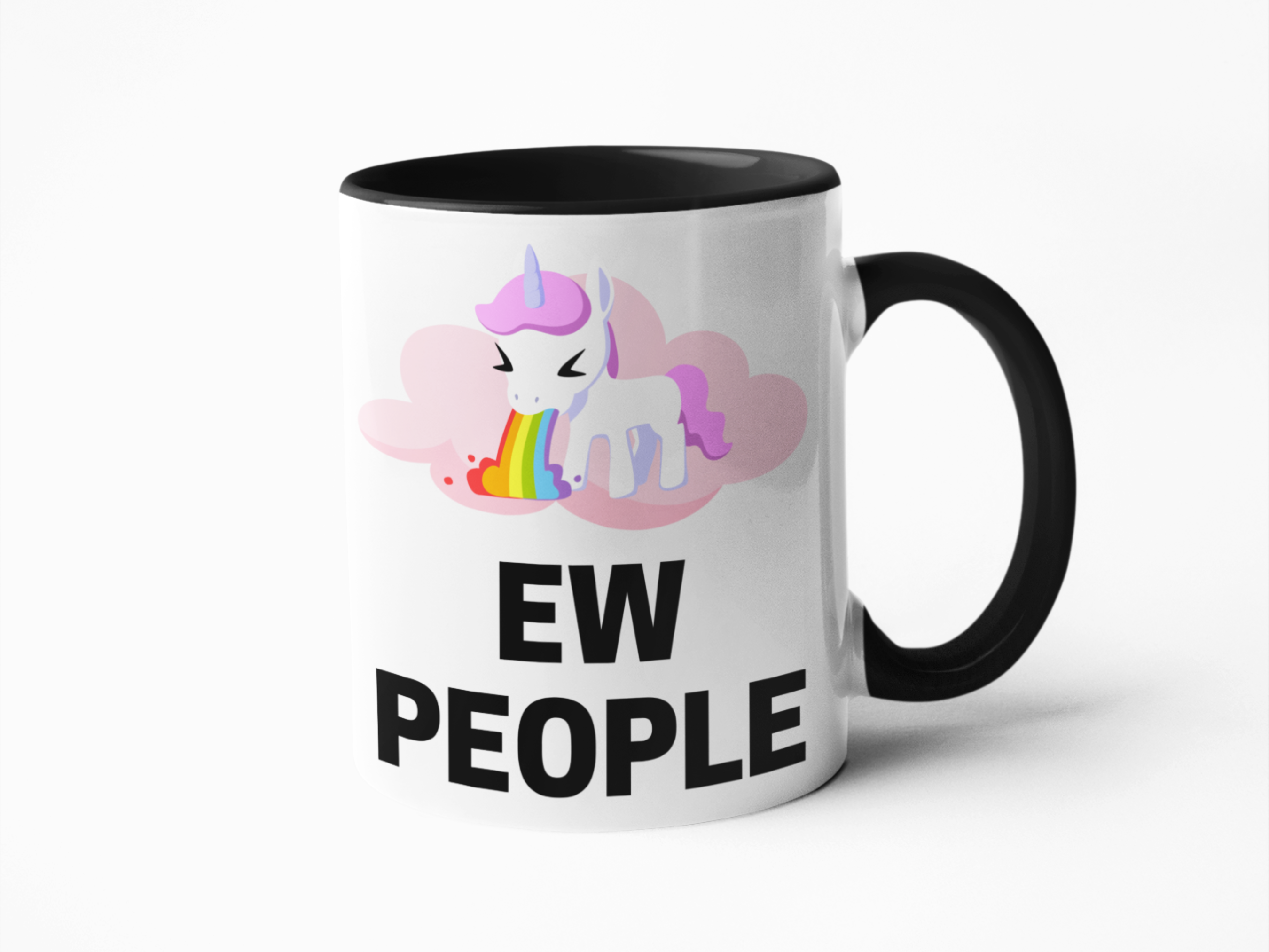 Ew people unicorn theme funny coffee mug