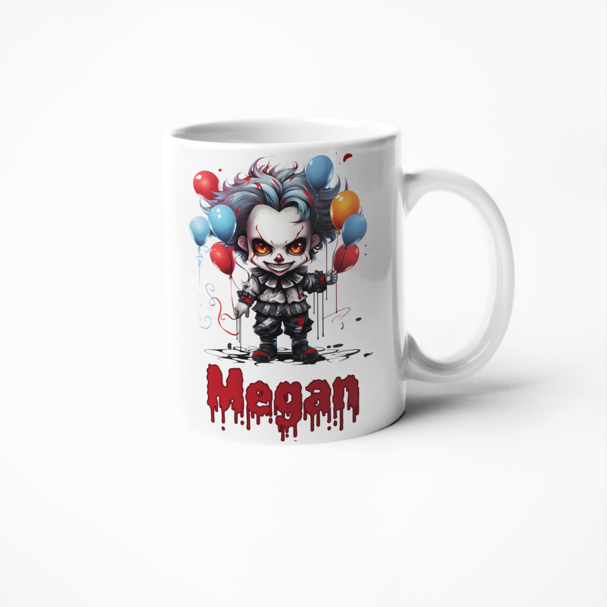 Halloween horror clown personalised coffee mug