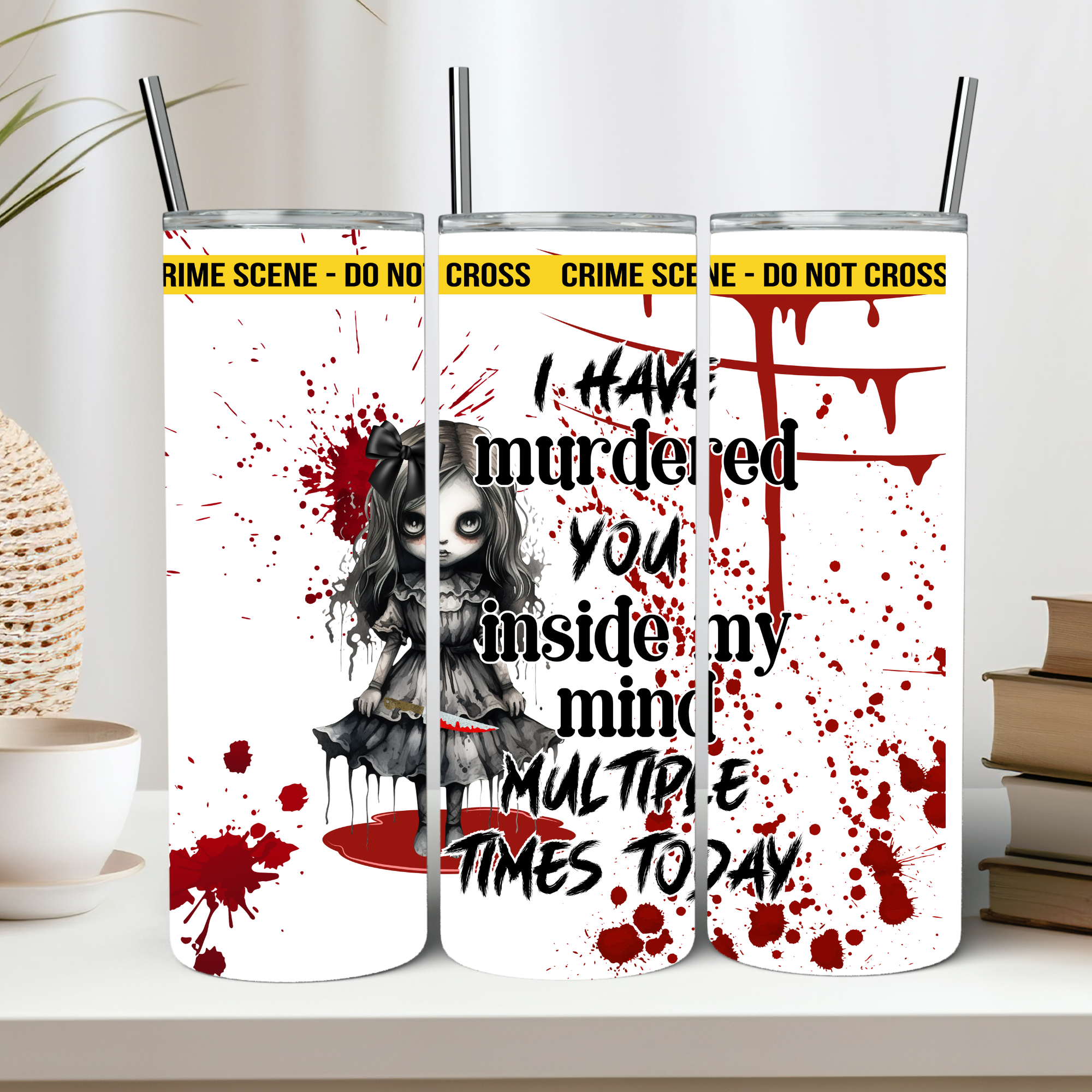 Creepy Doll Murder in my mind 20oz insulated tumbler