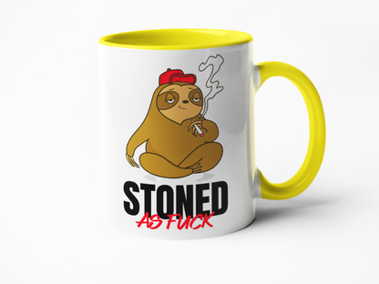 Stoned as fuck sloth coffee mug