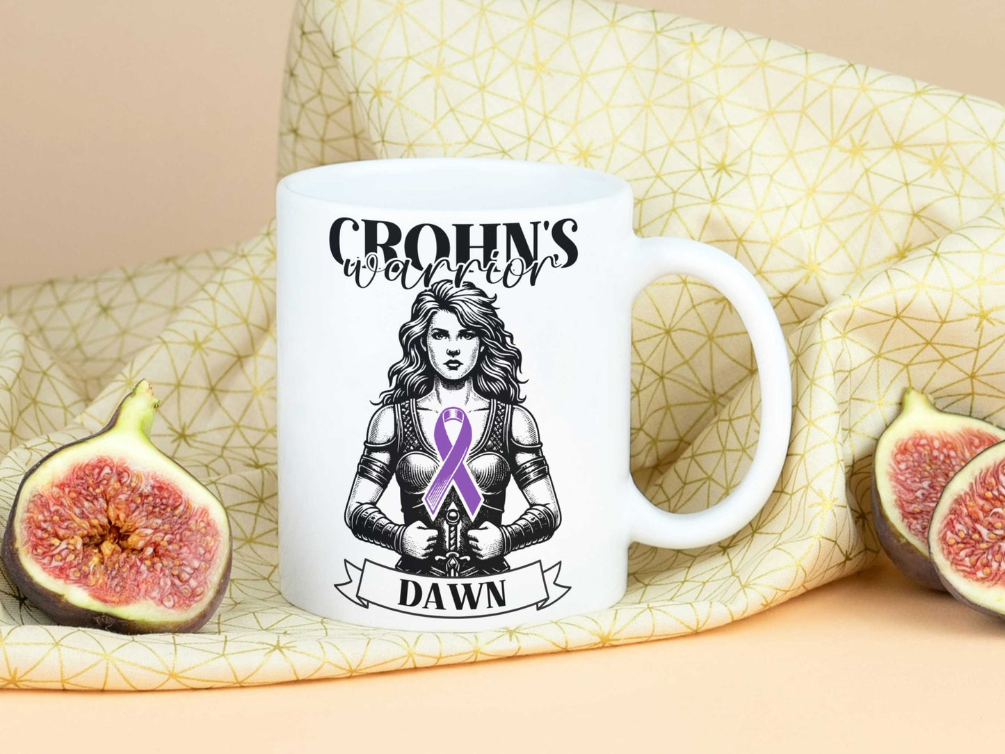 Crohn's Warrior Personalised Mug - A Heartfelt Christmas, Mother's Day, Birthday Gift for Mum, Daughter, Sister, Nan, Auntie & Friends, Celebrating Strength and Awareness