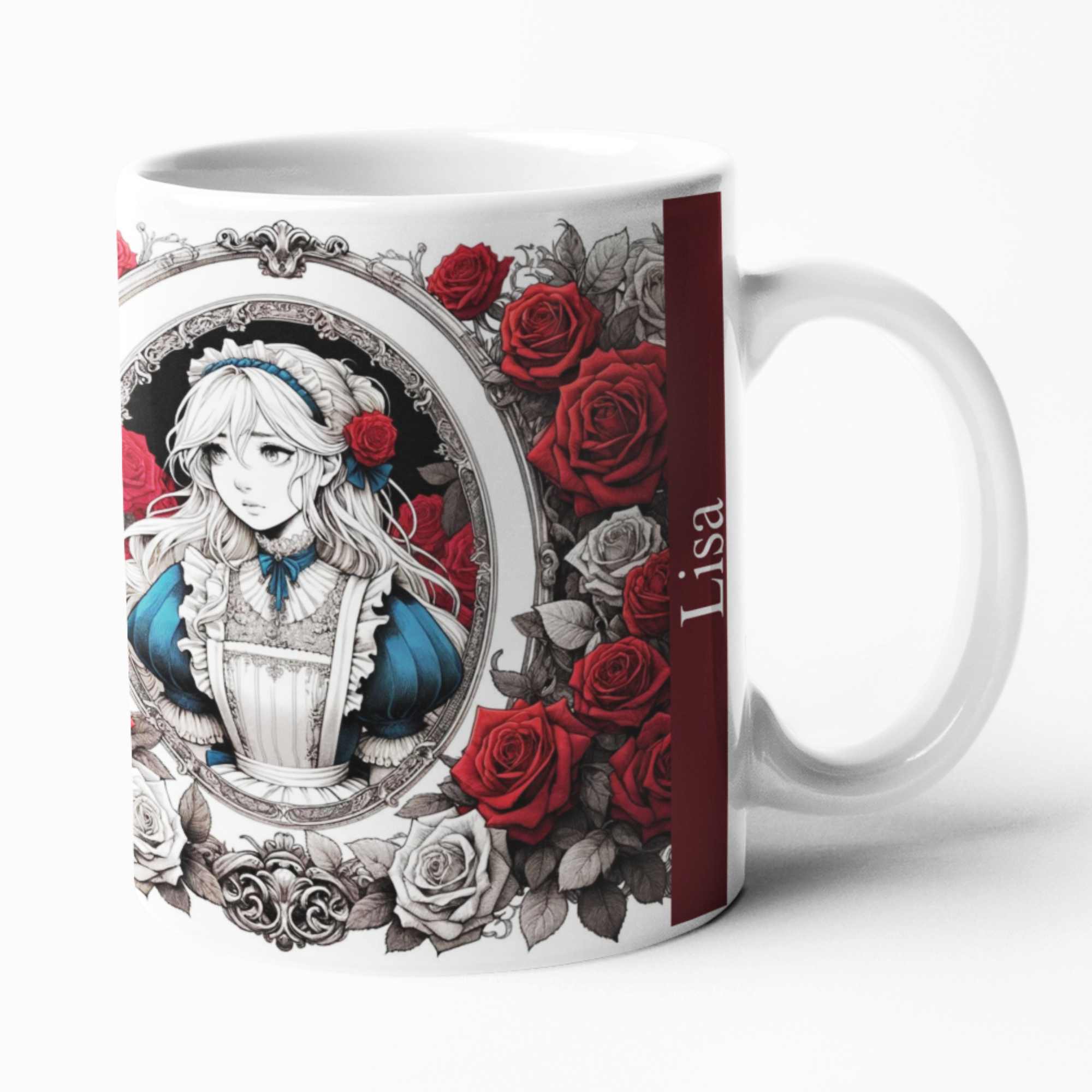 Alice in Wonderland Mug and Coaster, Personalised Mug, Personalised Coaster, Birthday Mug, Tea Cup, Gift for Friend, Gift for Her