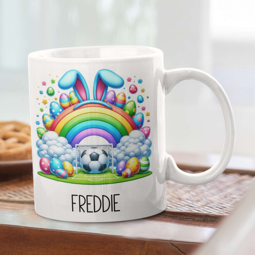 Football theme personalised Easter Mug for boys or girls
