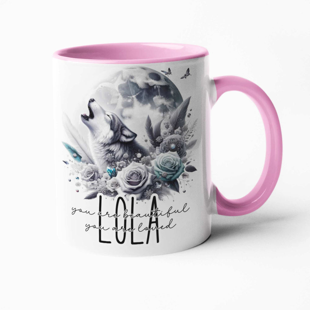 Wolf & Moon Themed Drinkware: Customisable Mugs & Tumblers - Enchanting Gifts for Nature Lovers