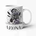 Chic Zebra & Floral Drinkware Set: Customisable Mugs in 11oz/15oz, 20oz Insulated Tumblers, Designer Coasters - Stylish Gifts for Nature Lovers