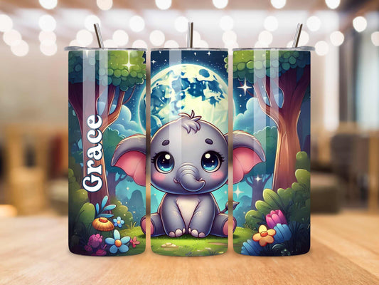 Baby Elephant Tumbler - Personalised, Cute, and Perfect for Hot & Cold Drinks