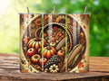 Autumn Harvest Cornucopia Tumbler - 20oz Stainless Steel Tumbler