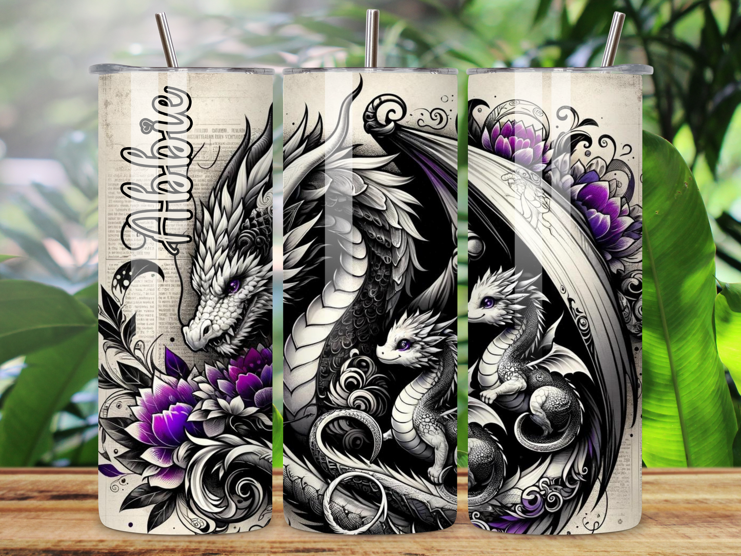 Dragon Personalised Tumbler - Customisable, Stainless Steel, 20oz, Perfect Gift