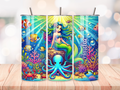Personalised Mermaid Tumbler - Fantasy Sea Life, Stainless Steel Drinkware, Insulated Tumbler