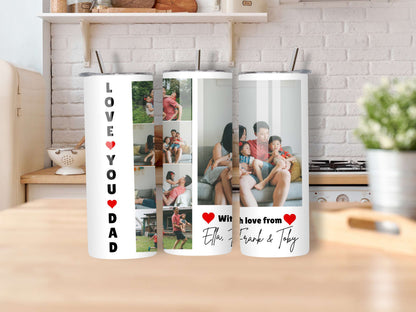 Love You Dad Personalised Photo Tumbler - Eco-friendly Perfect Father's Day or birthday Gift