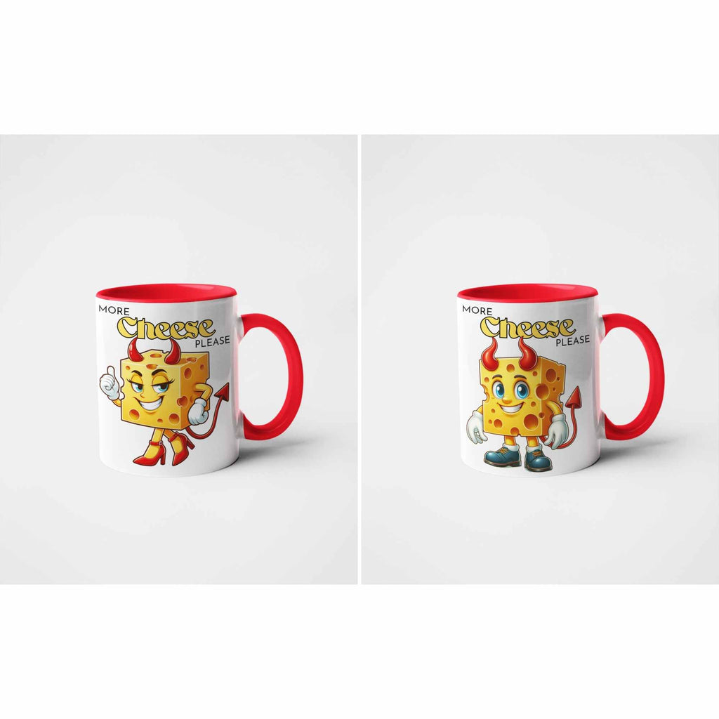 More Cheese Please Funny Devil Cheese Mug – Quirky Gift for Boyfriend, Girlfriend, Brother, Sister, Secret Santa, Office Humour, Birthday, Christmas