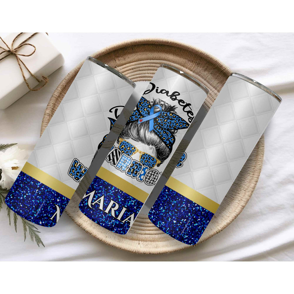 Diabetes Warrior Tumbler for hot drinks and cold diabetic gifts for Christmas or Birthday for her