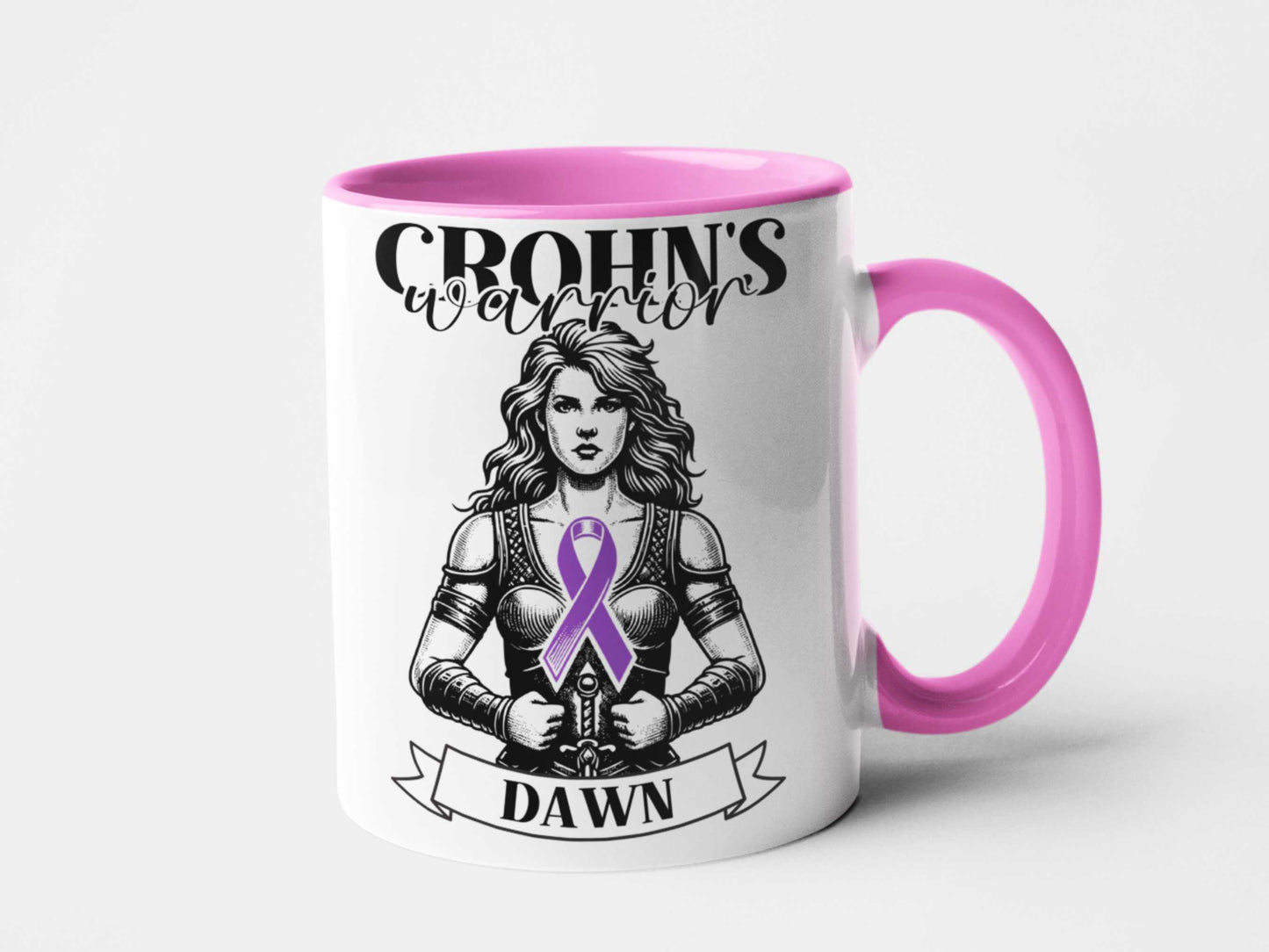 Crohn's Warrior Personalised Mug - A Heartfelt Christmas, Mother's Day, Birthday Gift for Mum, Daughter, Sister, Nan, Auntie & Friends, Celebrating Strength and Awareness