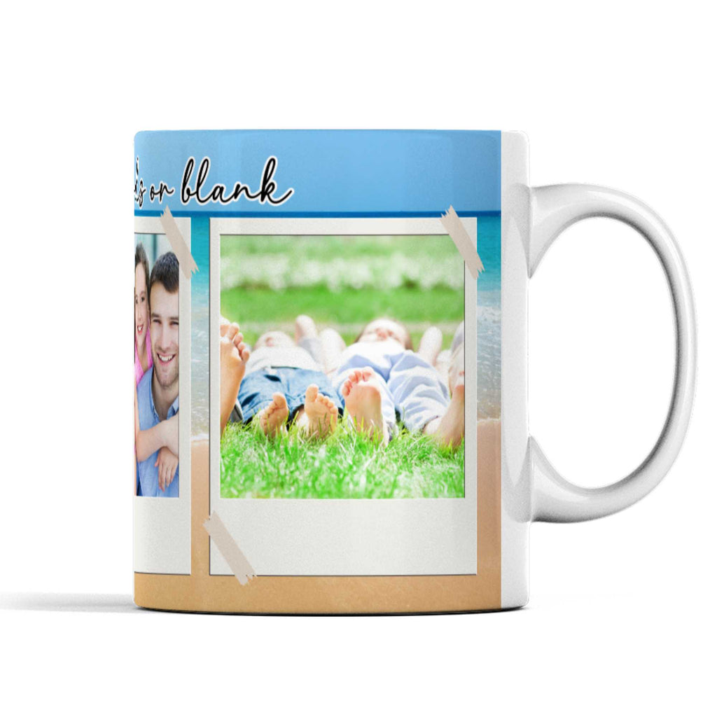 Custom beach themed personalised photo mug with any or no text