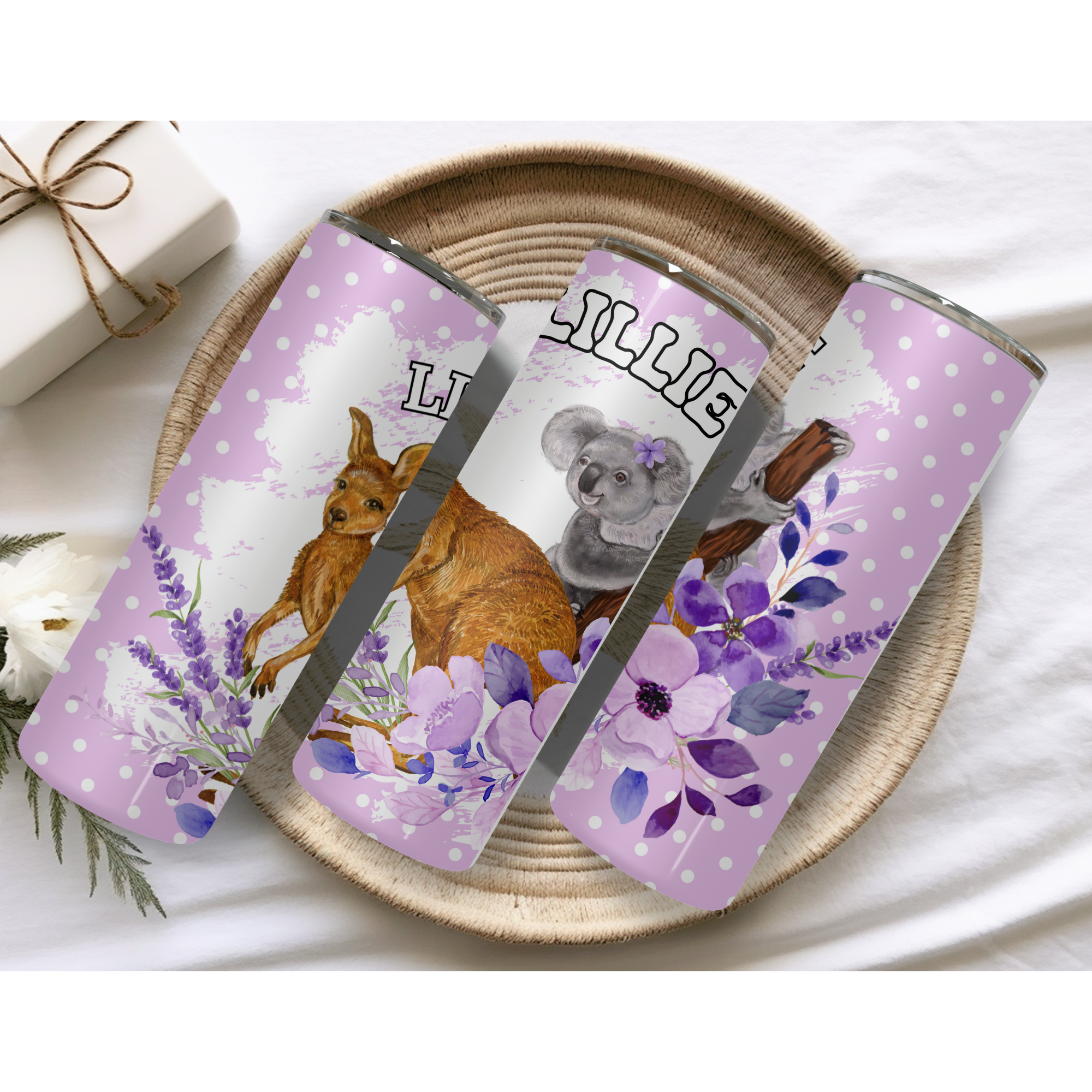 Kangaroo and Koala personalised 20oz Tumbler