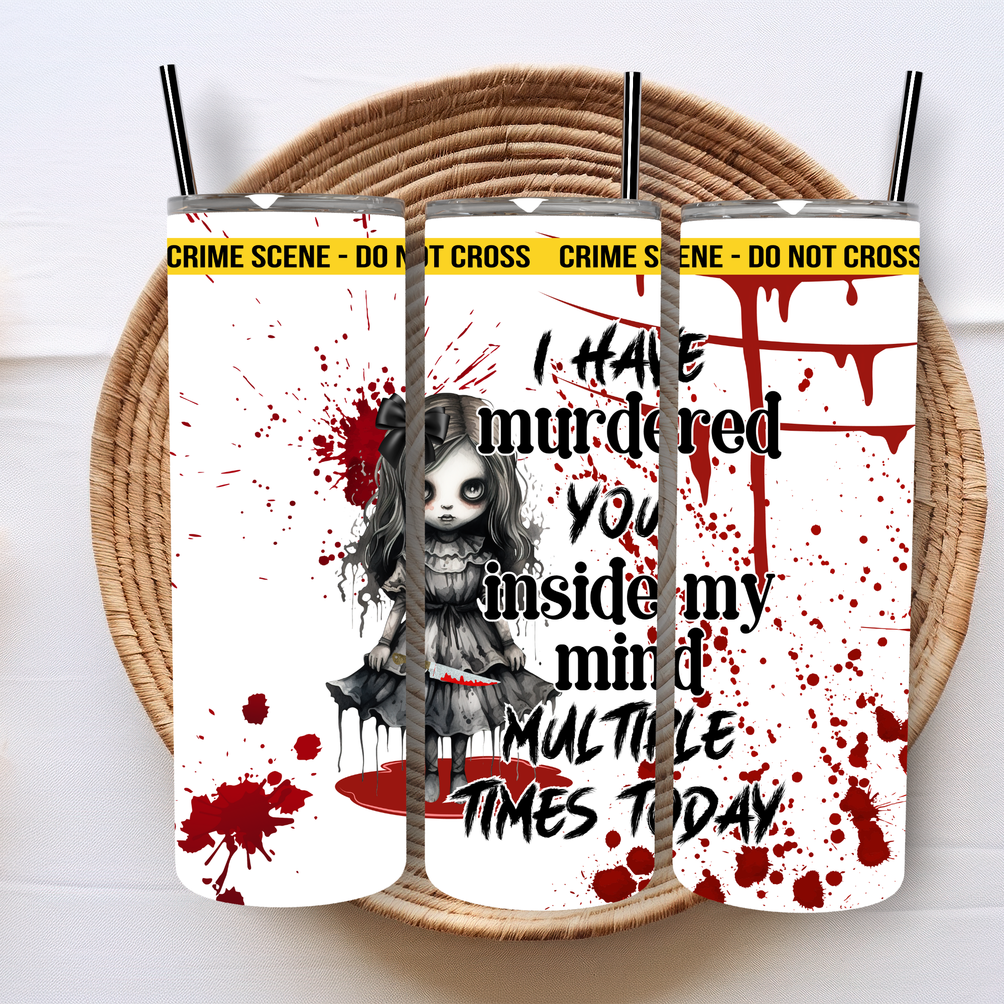 Creepy Doll Murder in my mind 20oz insulated tumbler