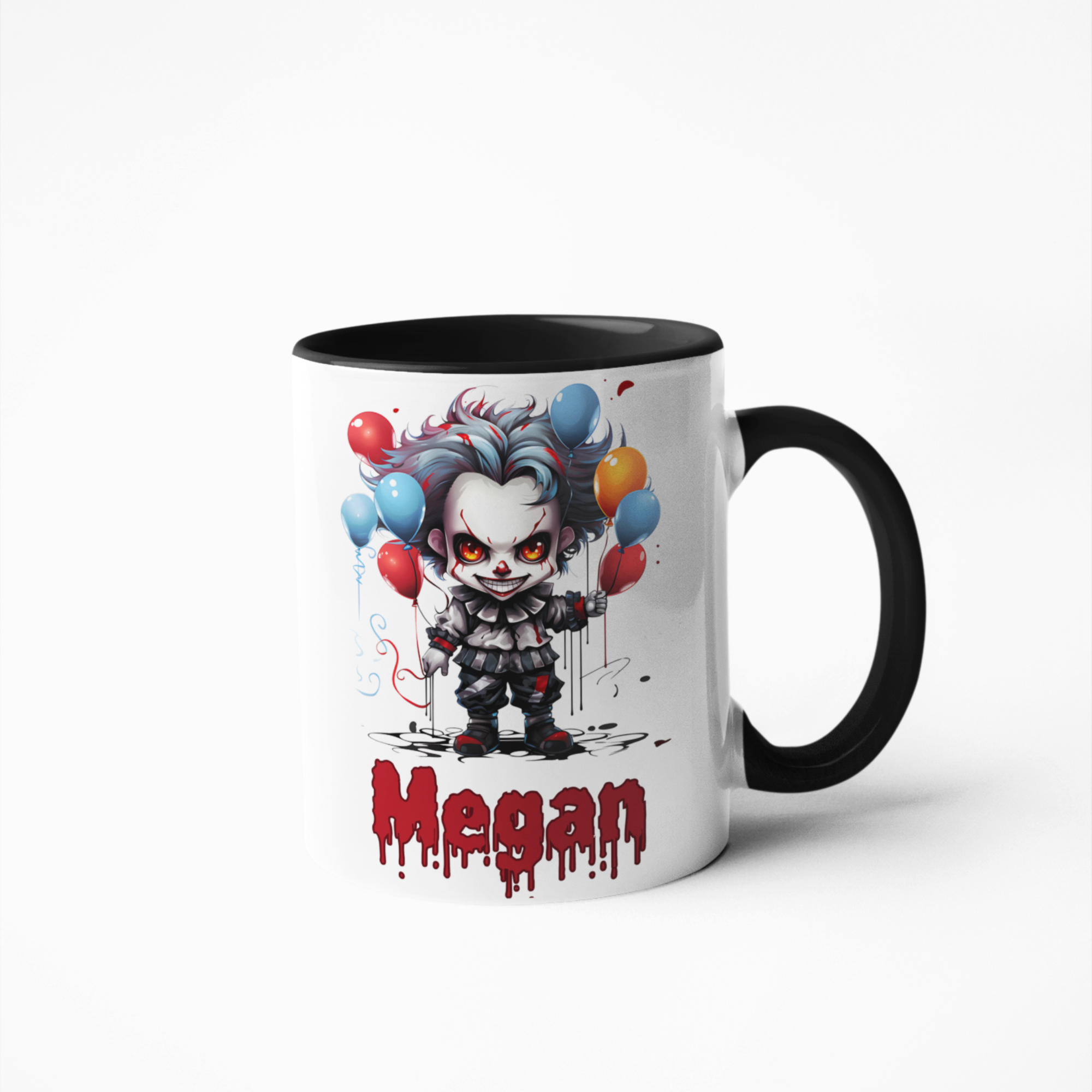 Halloween horror clown personalised coffee mug