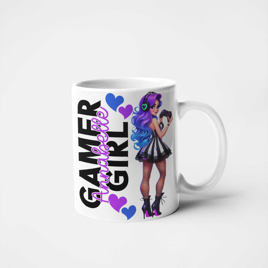Gamer Girl Mug or Tumbler with Custom Name – Personalised Gift for Her | Gaming Mug & Tumbler | Perfect Gift for Gamer Girls
