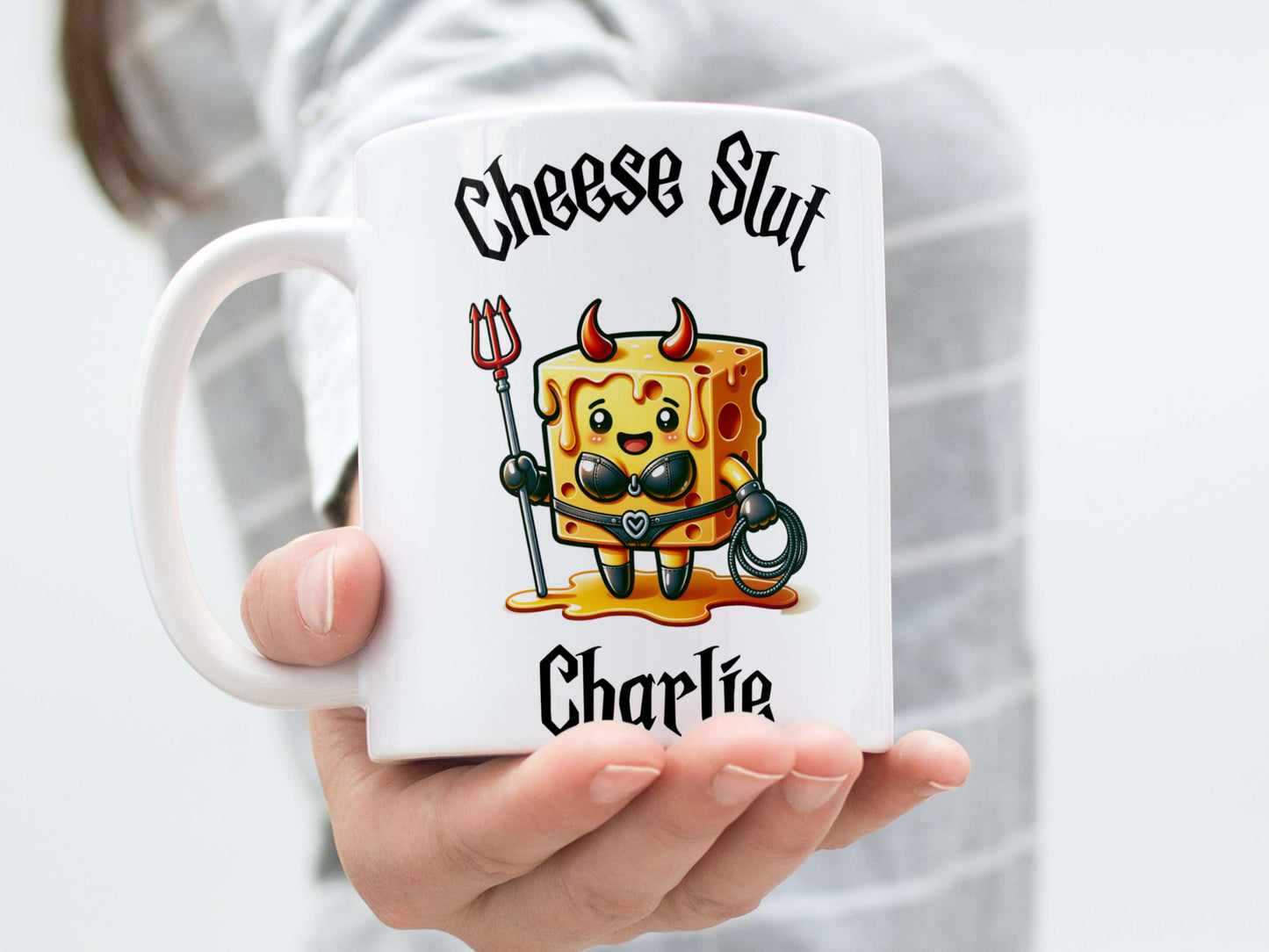 Cheese Slut Funny Rude devil coffee mug