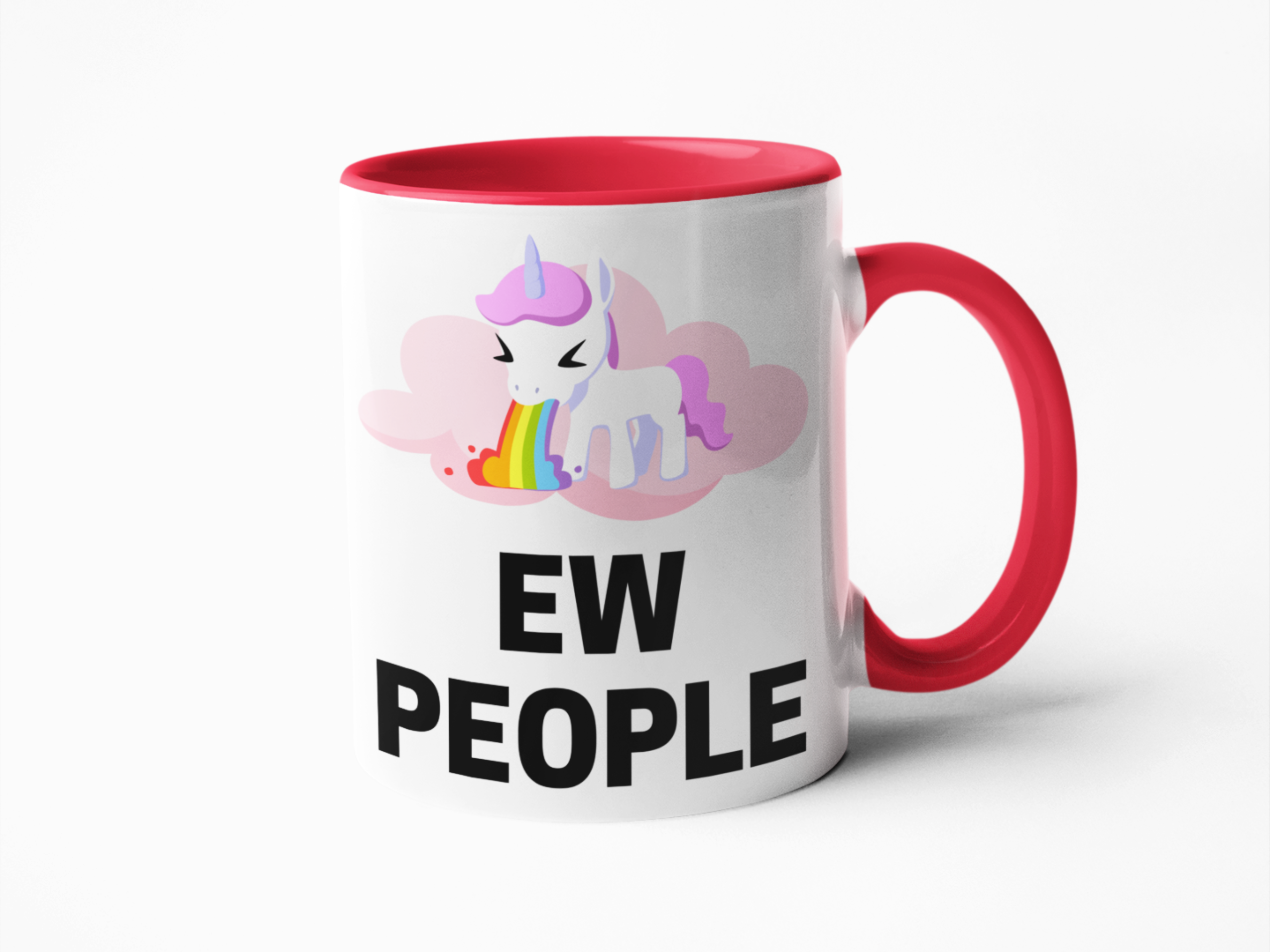 Ew people unicorn theme funny coffee mug