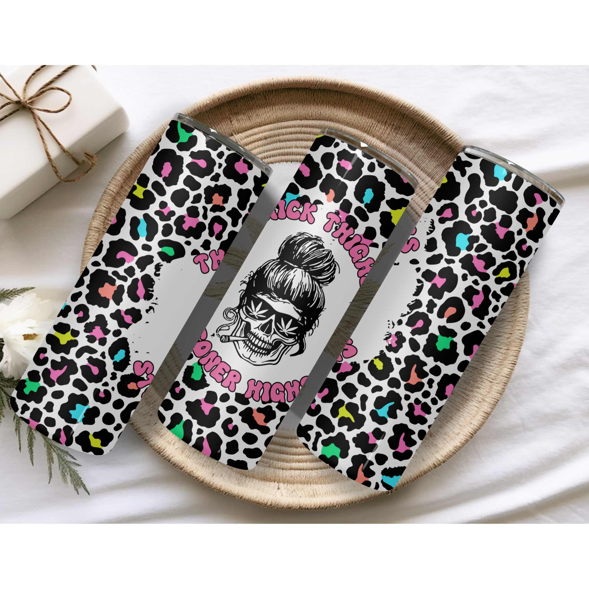 Thick Thighs Stoner Highs | Skinny Tumbler | Gifts for Women | Weed Mug | Stoner Gifts