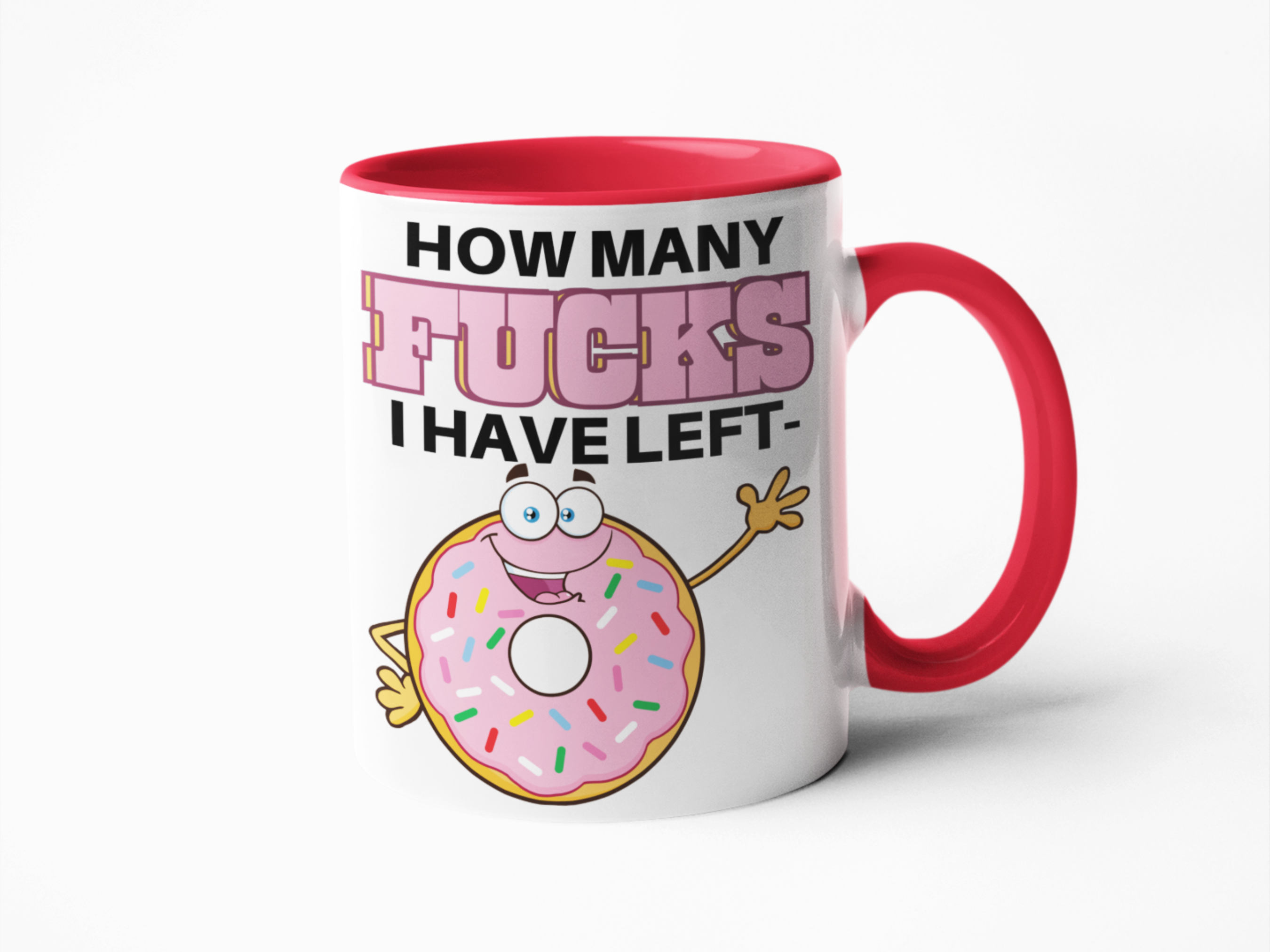 How many fucks left donut funny coffee mug