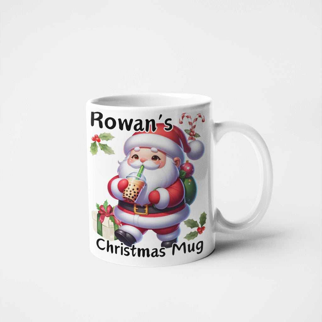 Personalised Santa Boba Tea Christmas Mug | Custom Name Christmas Gift | Fun Festive Mug for Teens & Young Adults | Christmas Stocking Filler