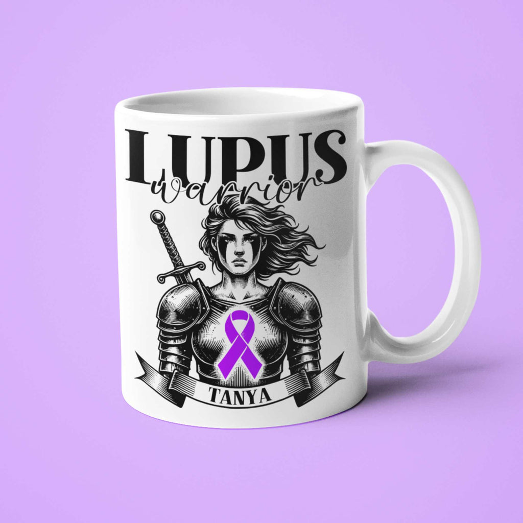 Lupus Warrior Personalised Mug - A Heartfelt Christmas, Mother's Day, Birthday Gift for Mum, Daughter, Sister, Nan, Auntie & Friends, Celebrating Strength and Awareness