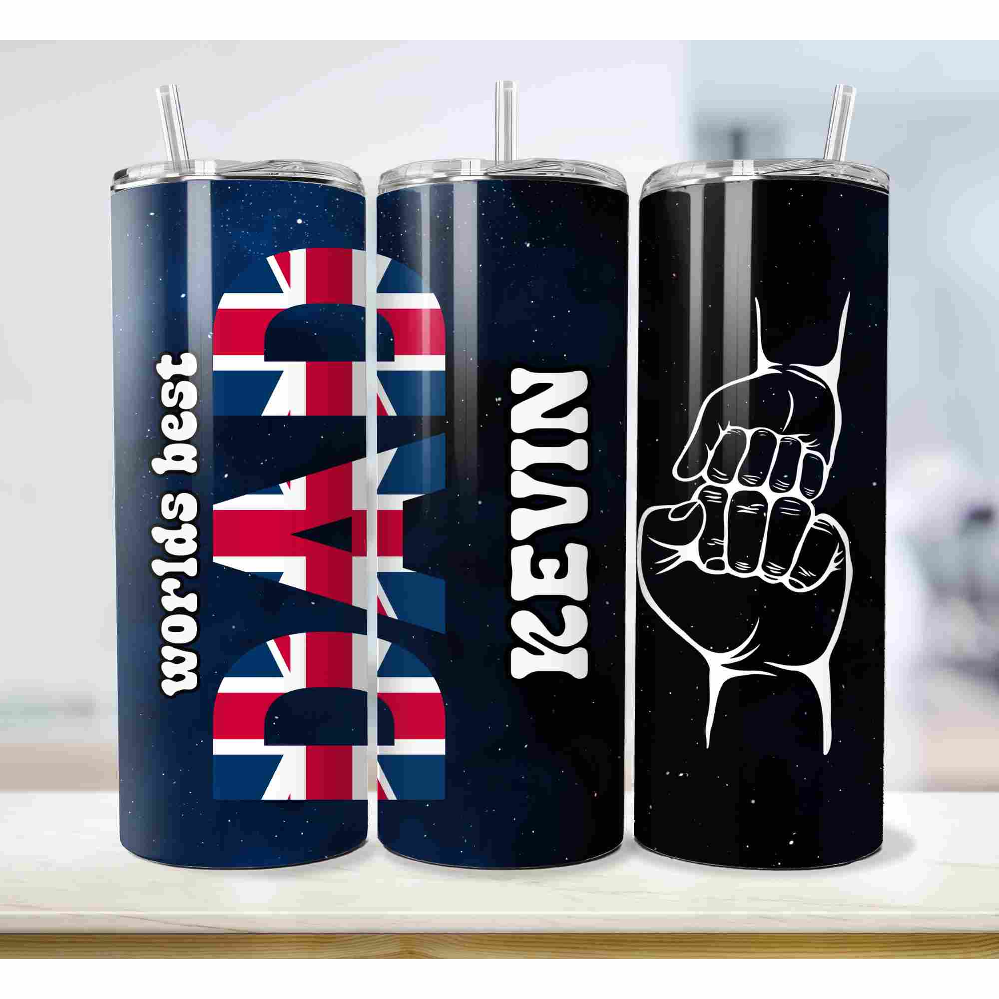 Best Dad Union Jack personalised 20oz insulated tumbler