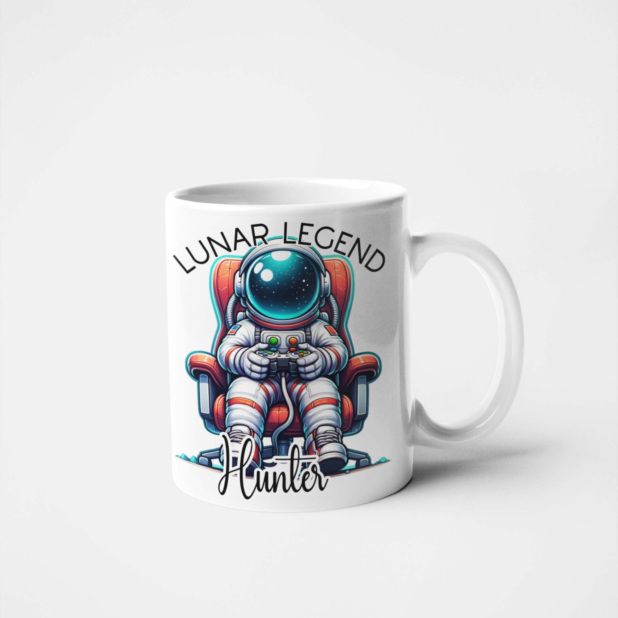Lunar Legend Gamer Mug – Personalised Astronaut Gaming Gift for Space Lovers, Geeky Gamers, & Sci-Fi Fans – Perfect for Birthdays, Christmas, and Father's Day