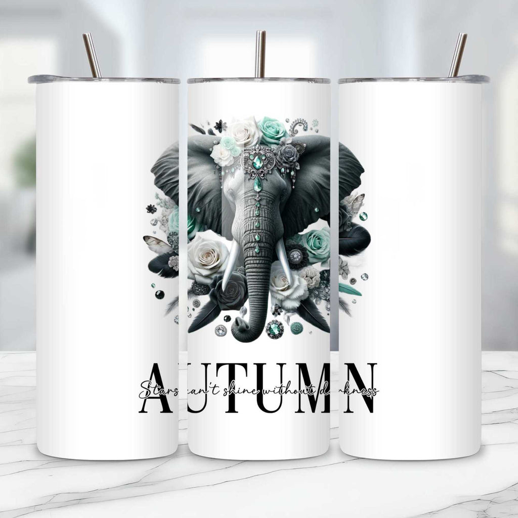 Elegant Elephant Mug and Tumbler Set: 11oz/15oz Personalised Ceramic Mugs, 20oz Insulated Tumblers, Eco-Friendly Coasters - Perfect for Animal Lovers & Conservationists 🐘🌿