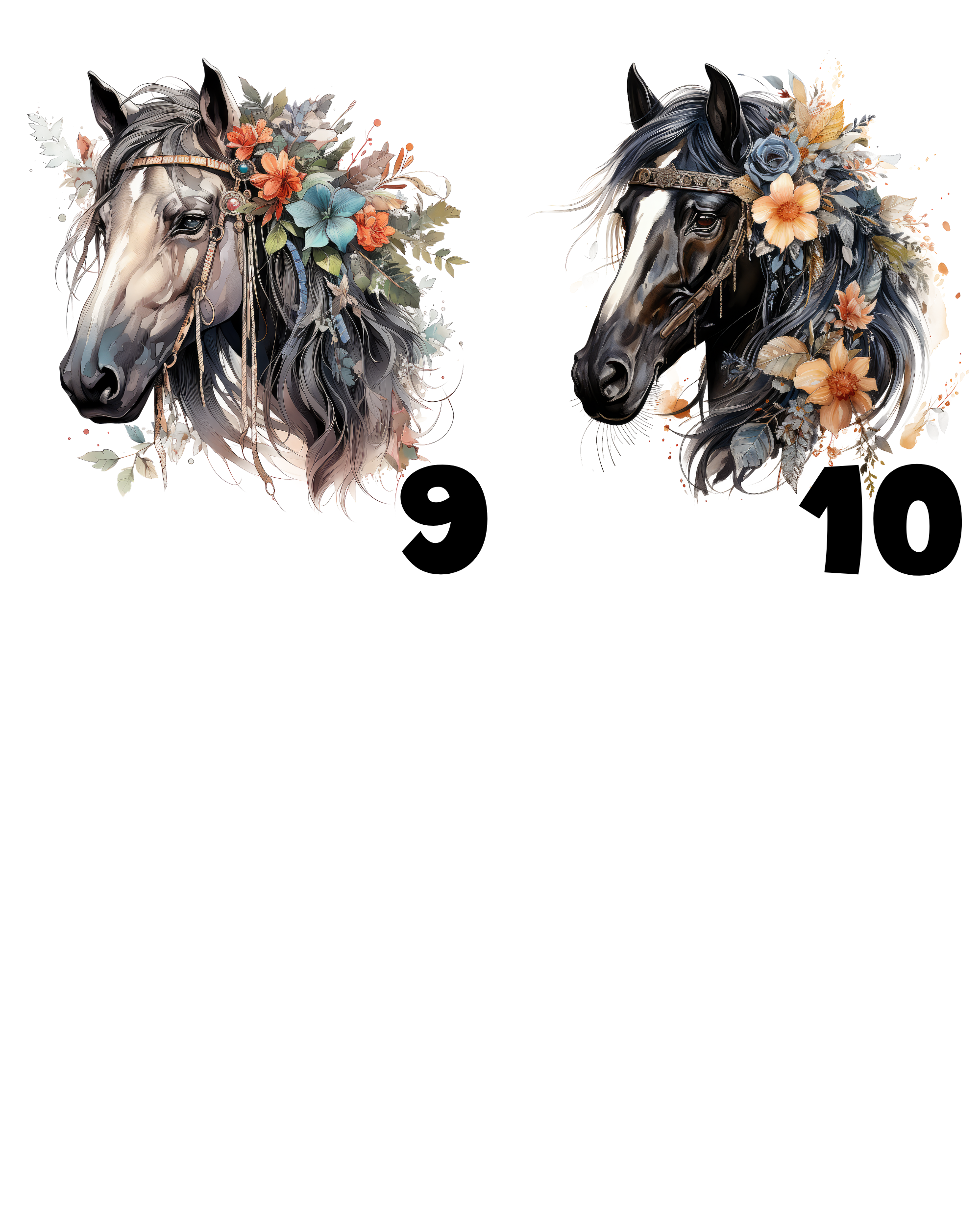 Horse lover gift 10 horses choice personalised mug