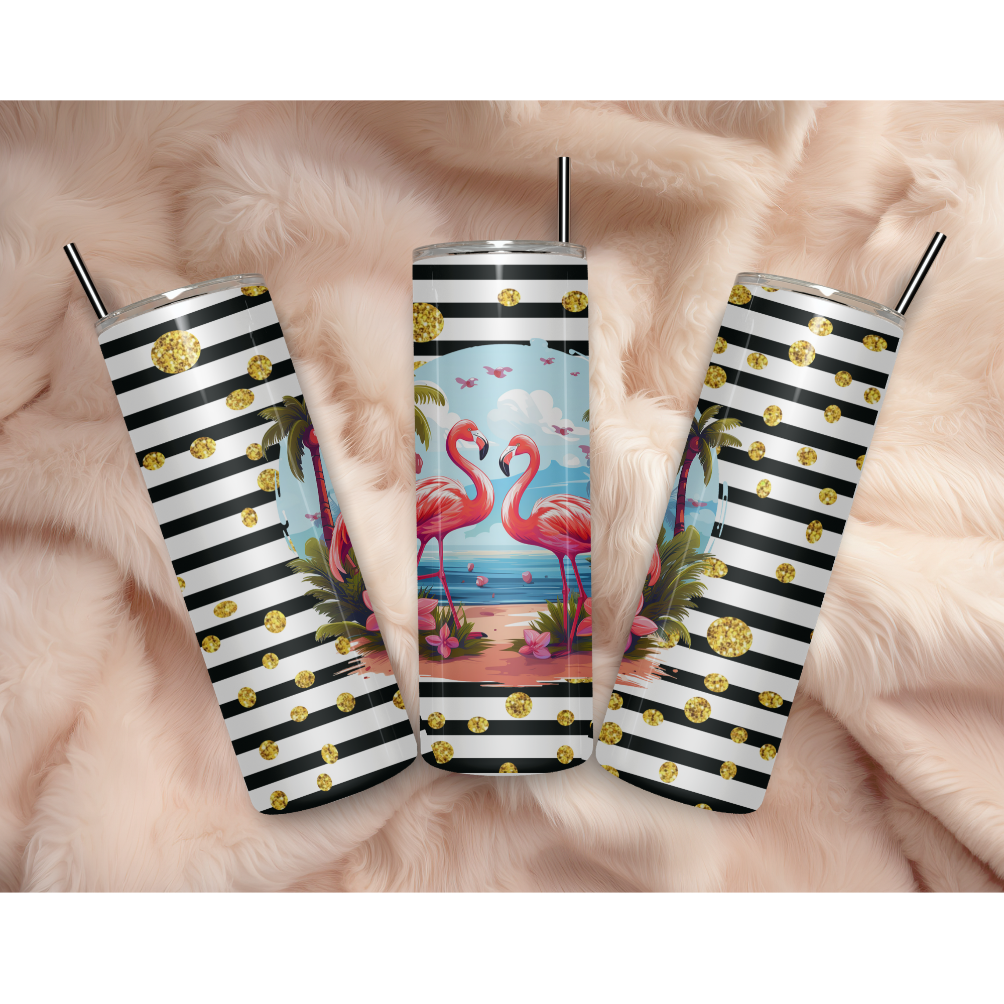 Flamingo Tumbler gift set mug coaster for her mum nan best friend birthday present