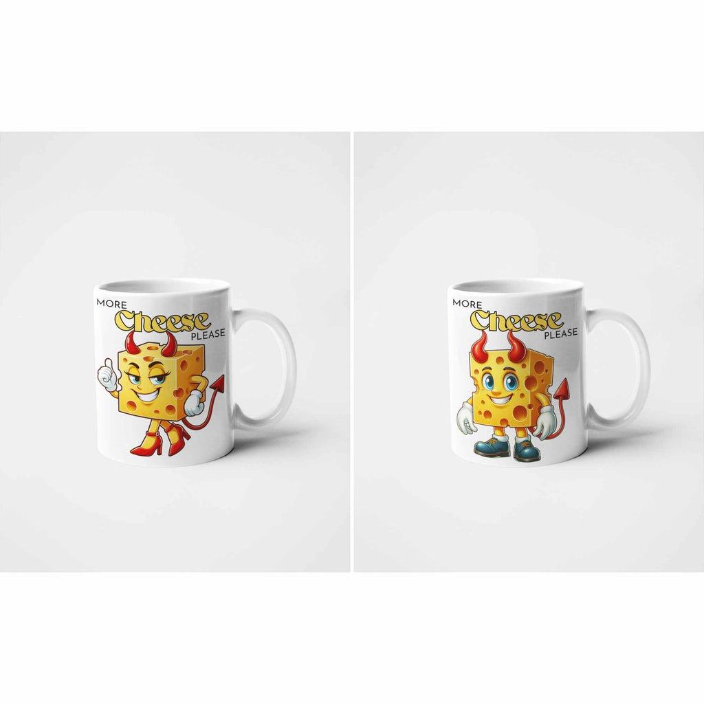 More Cheese Please Funny Devil Cheese Mug – Quirky Gift for Boyfriend, Girlfriend, Brother, Sister, Secret Santa, Office Humour, Birthday, Christmas