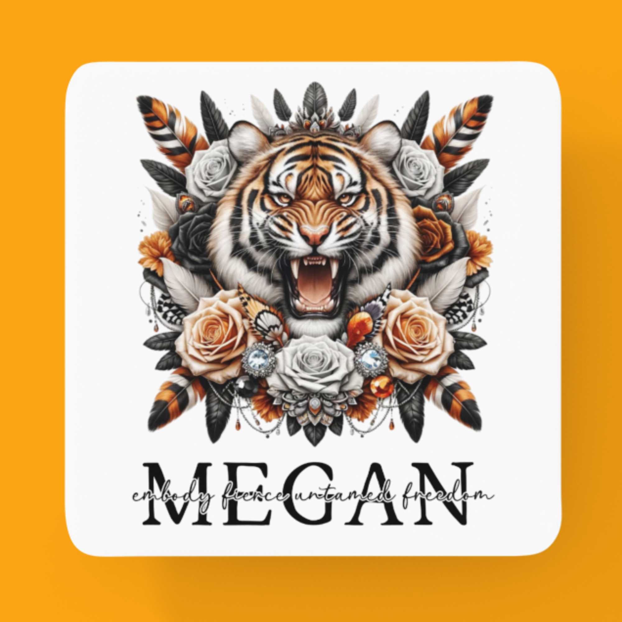 Wild Tiger Floral Drinkware Collection: Personalised Mugs in 11oz/15oz, 20oz Insulated Tumblers, MDF Coasters - Exotic Gifts for Wildlife Enthusiasts