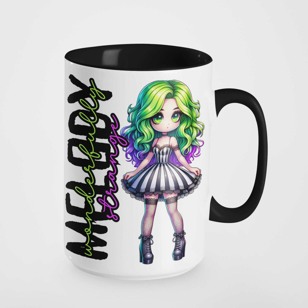 Wonderfully Strange Personalised Mug – Alternative Gothic Anime Character Gift, Custom Name Goth Mug, Unique Coffee Mug, 11oz & 15oz Ceramic, 20oz Tumbler