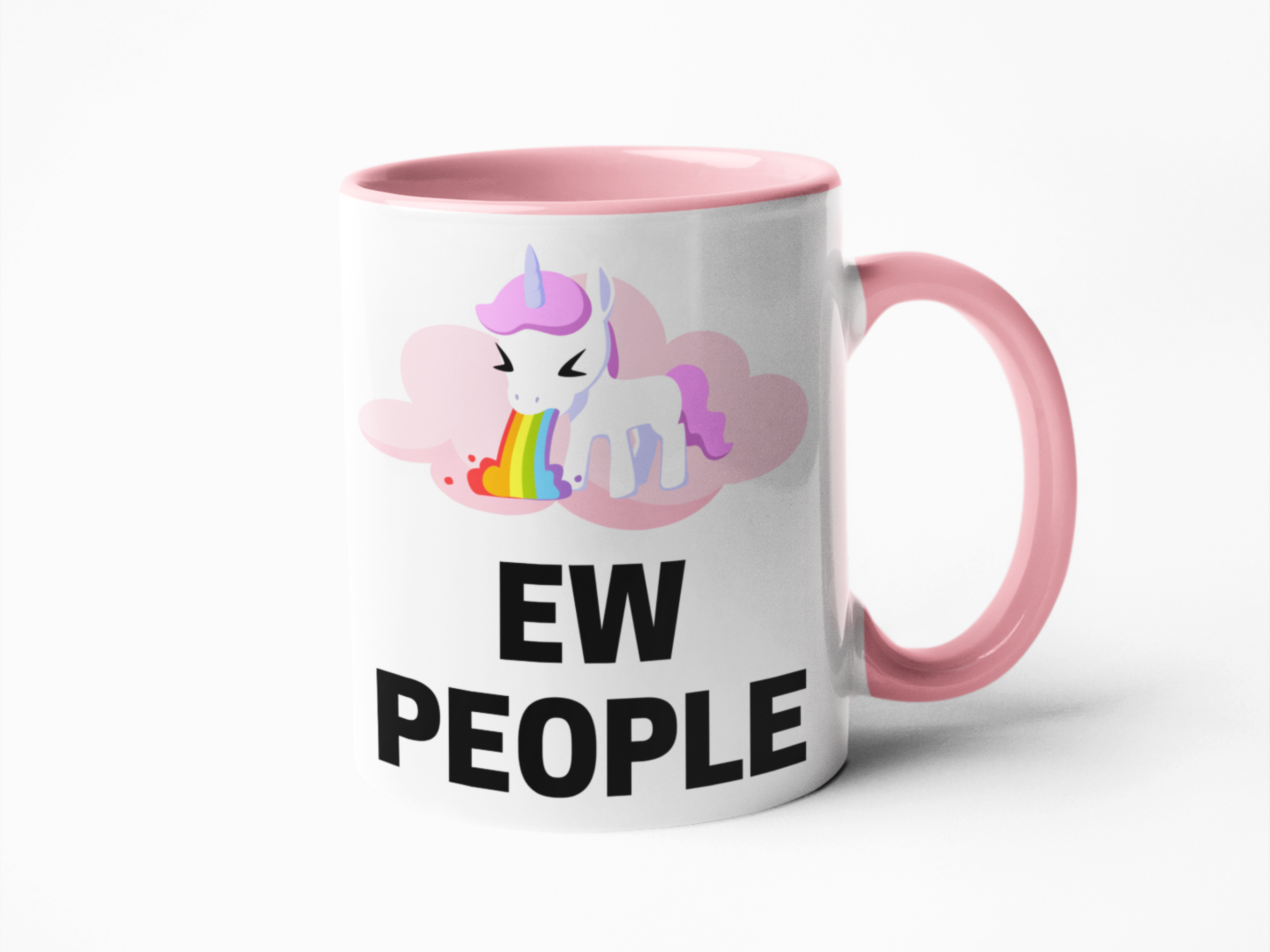 Ew people unicorn theme funny coffee mug