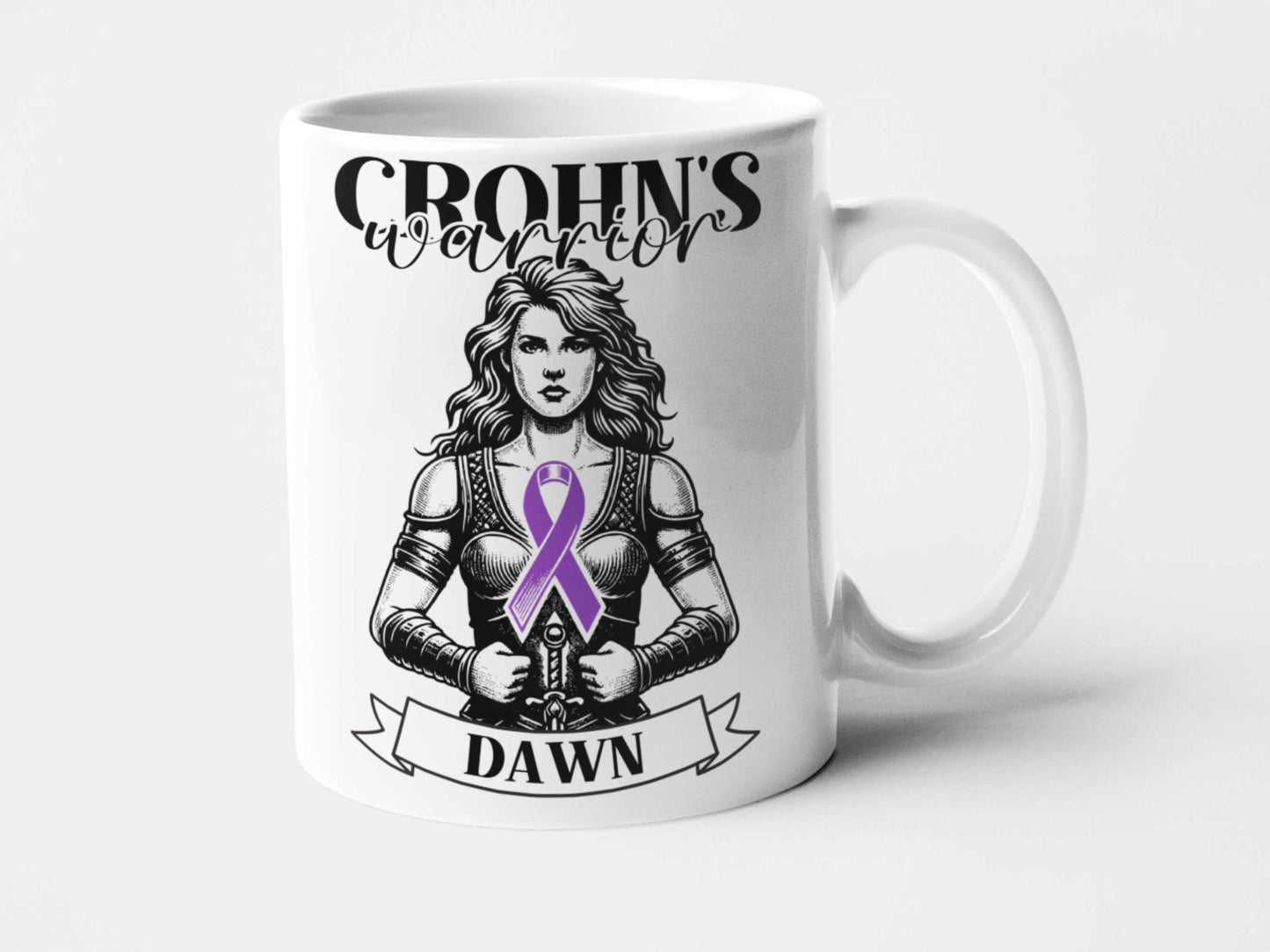 Crohn's Warrior Personalised Mug - A Heartfelt Christmas, Mother's Day, Birthday Gift for Mum, Daughter, Sister, Nan, Auntie & Friends, Celebrating Strength and Awareness