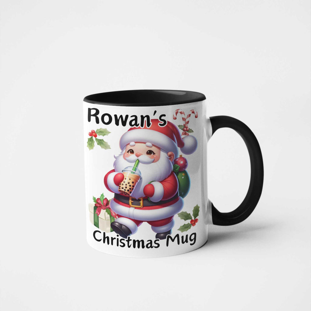 Personalised Santa Boba Tea Christmas Mug | Custom Name Christmas Gift | Fun Festive Mug for Teens & Young Adults | Christmas Stocking Filler