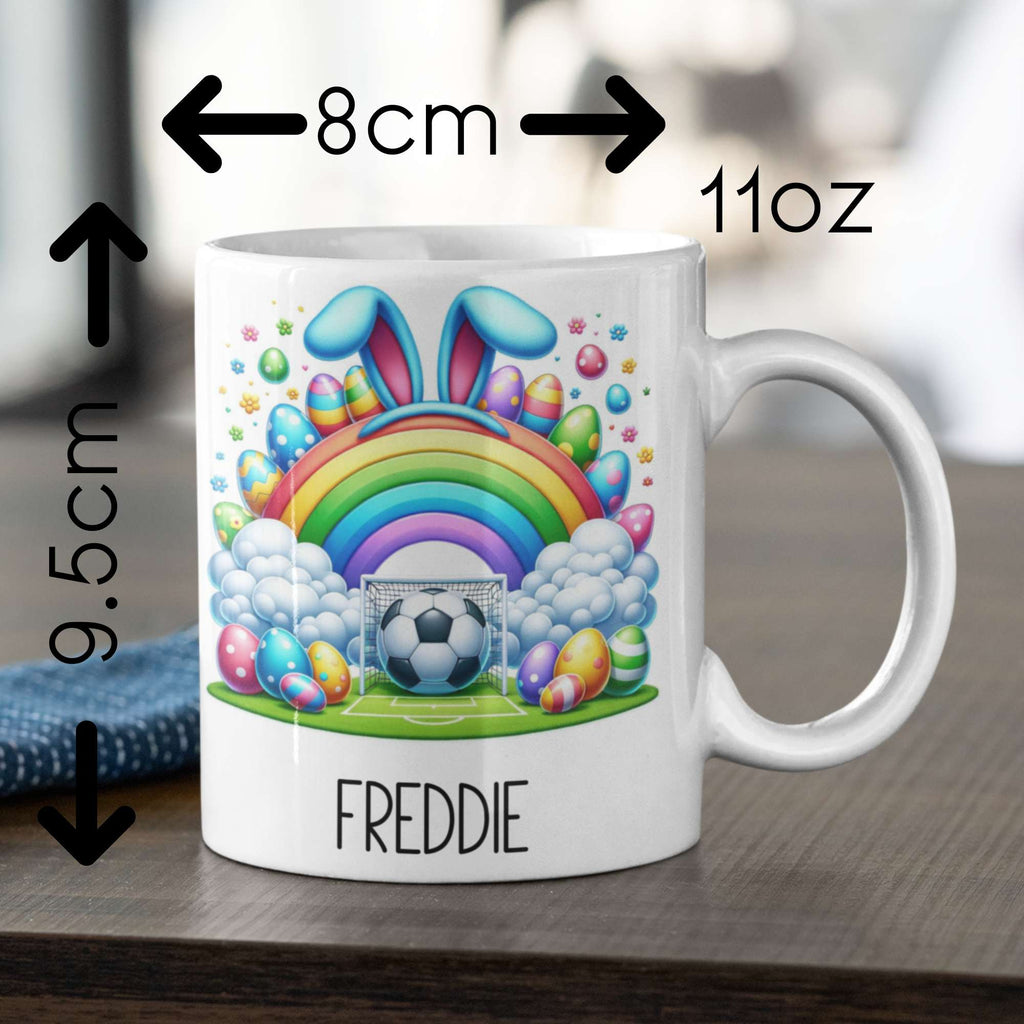 Football theme personalised Easter Mug for boys or girls