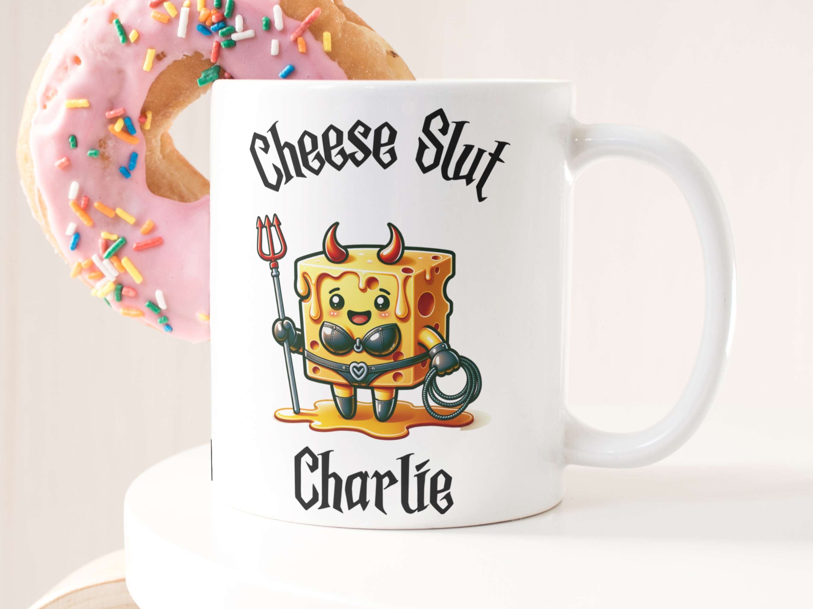 Cheese Slut Funny Rude devil coffee mug