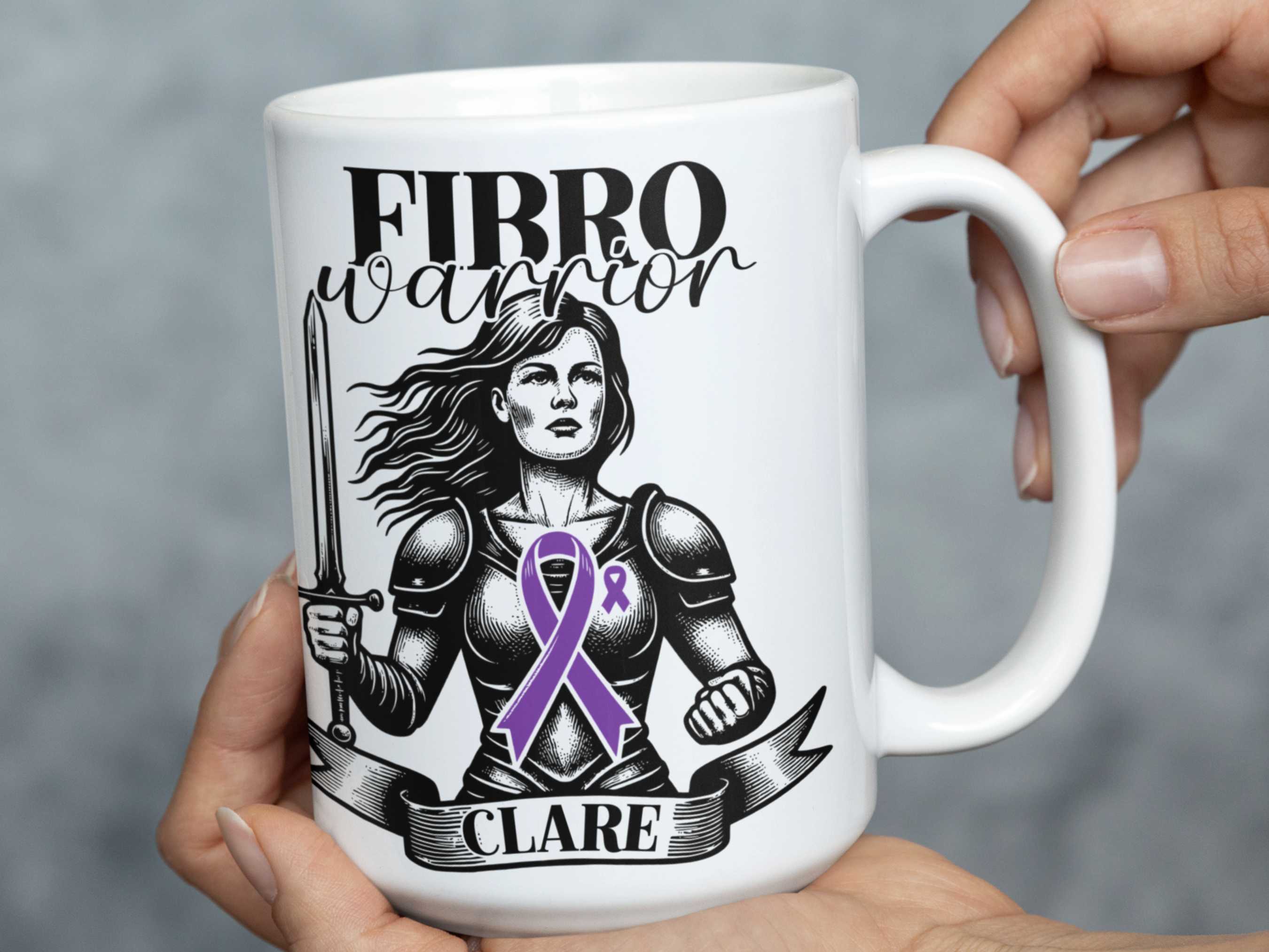 Fibromyalgia Warrior Personalised Mug - A Heartfelt Christmas, Mother's Day, Birthday Gift for Mum, Daughter, Sister, Nan, Auntie & Friends, Celebrating Strength and Awareness