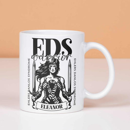 EDS Ehlers Danlos Syndrome Warrior Personalised Mug - A Heartfelt Christmas, Mother's Day, Birthday Gift for Mum, Daughter, Sister, Nan, Auntie & Friends, Celebrating Strength and Awareness