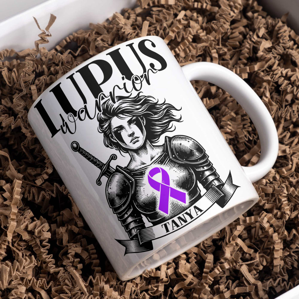 Lupus Warrior Personalised Mug - A Heartfelt Christmas, Mother's Day, Birthday Gift for Mum, Daughter, Sister, Nan, Auntie & Friends, Celebrating Strength and Awareness