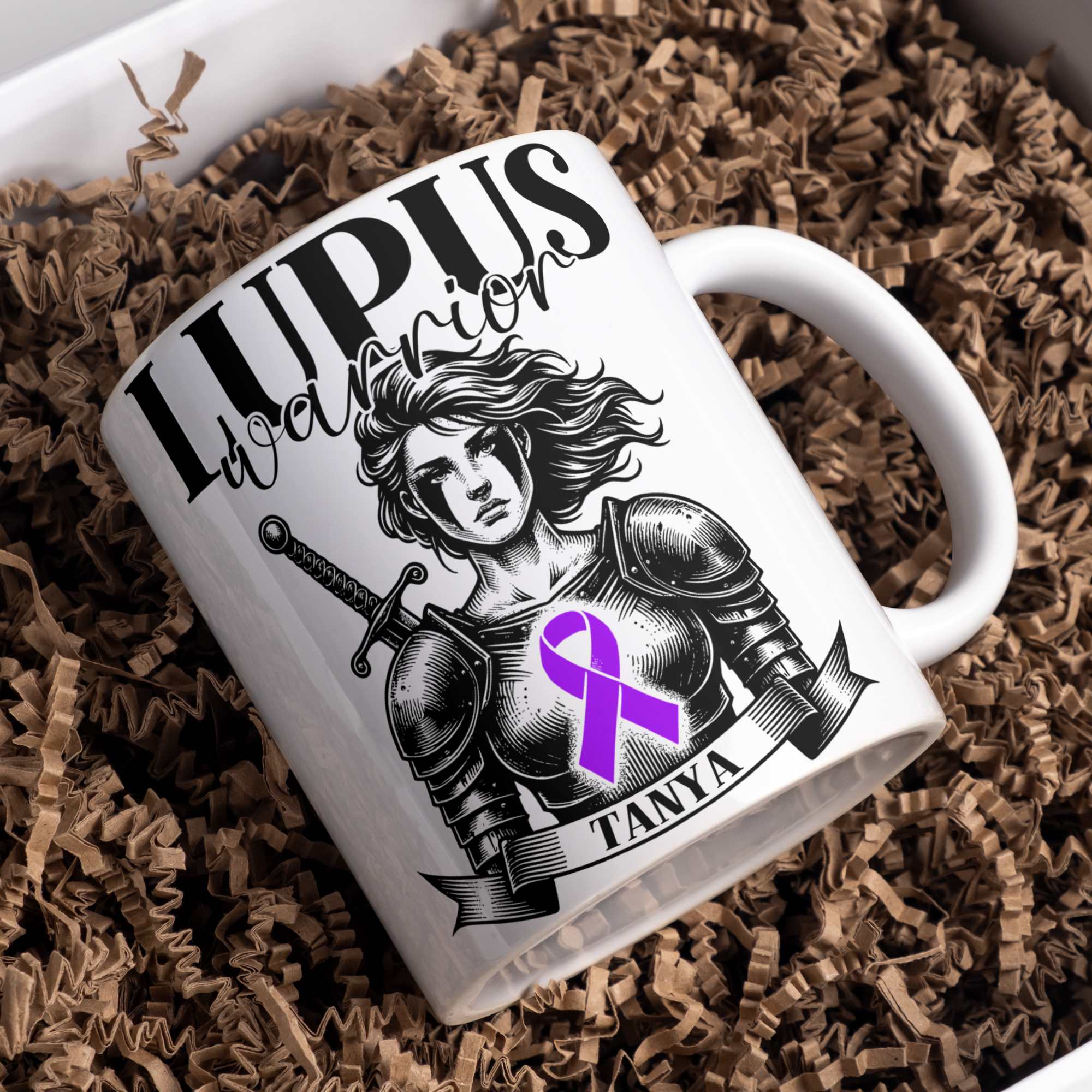 Lupus Warrior Personalised Mug - A Heartfelt Christmas, Mother's Day, Birthday Gift for Mum, Daughter, Sister, Nan, Auntie & Friends, Celebrating Strength and Awareness