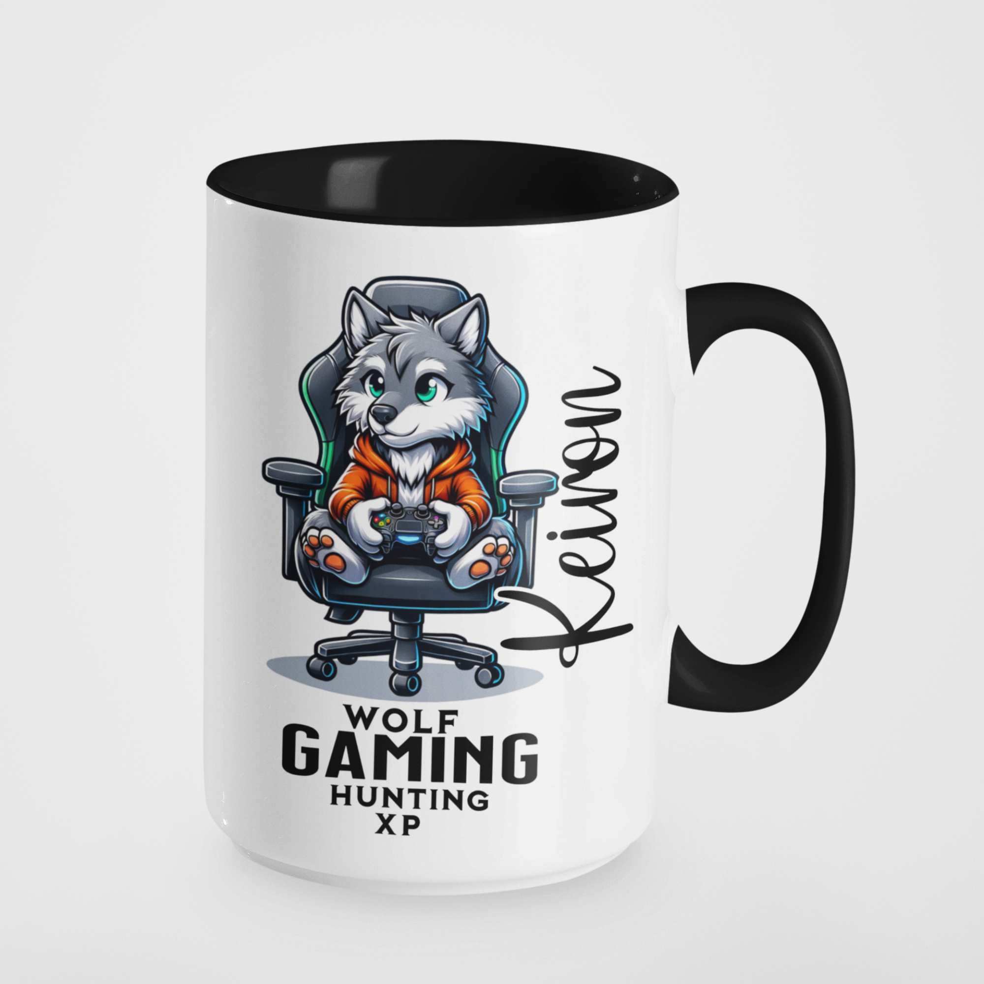 Gaming Wolf Mug or Tumbler – Wolf Gamer XP Design – Perfect for Gamers, Birthdays, Milestone Celebrations & More